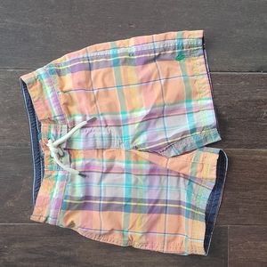 Boys polo Ralph Lauren swim board shorts size 4 orange plaid